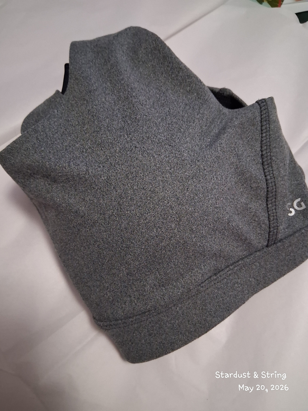 DSG L Womens Heather Gray Racerback Sports Bra with Back Panel Black Liner - Picture 9 of 9